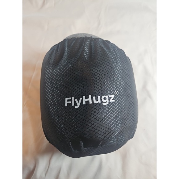 FlyHugz Foldable Comfort Travel Neck Pillow Gray Memory Foam New TRAVEL BAG ATL - Picture 4 of 4
